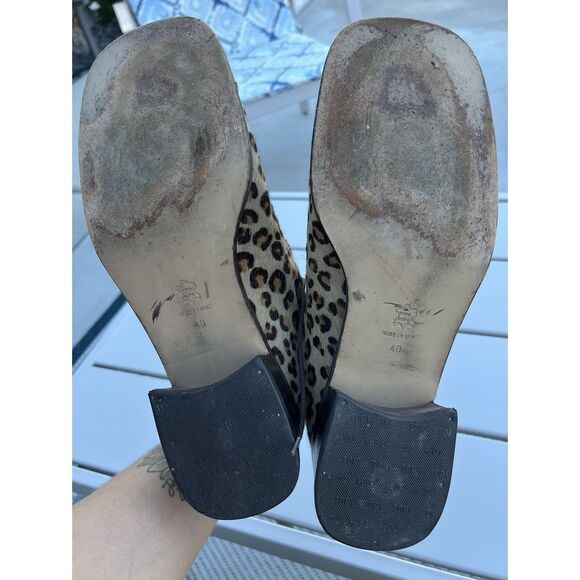 Henry Ferrera Leather/ Calf Hair Leopard Print Booties - Size 40/ 9 - M Brown - Picture 6 of 9